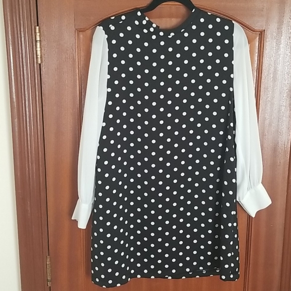 Zara Dresses & Skirts - Zara Black Polka Dot Black Mini Dress, size M